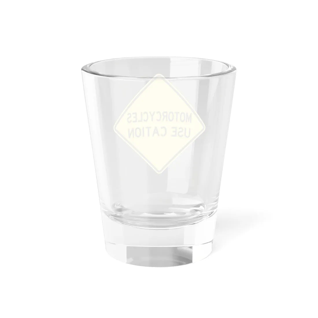 MOTORCYCLES USE CATION FDOT Road sign W12-55 (Florida) (Road Sign) Shot Glass 1.5oz - Go Mug Yourself