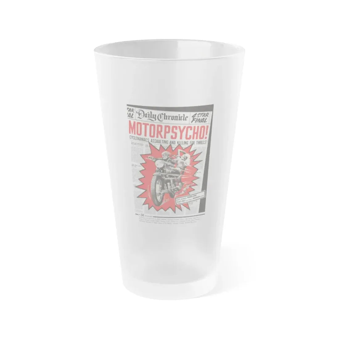 MOTORPSYCHO! 1965 Movie Poster - Frosted Pint Glass 16oz 16oz Frosted - Go Mug Yourself