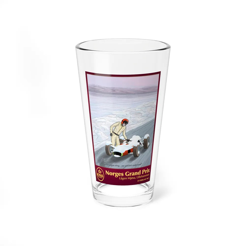 Motorsport Poster 100 - Pint Glass 16oz-16oz-Go Mug Yourself