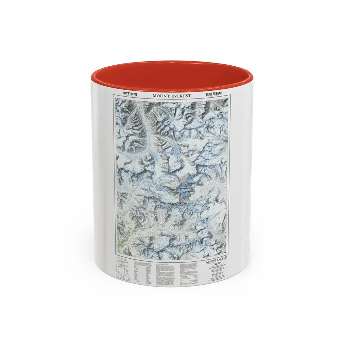 Mount Everest (1988) (Map) Accent Coffee Mug 11oz Red - Go Mug Yourself