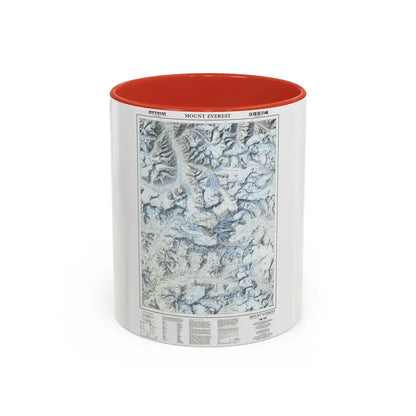 Mount Everest (1988) (Map) Accent Coffee Mug 11oz Red - Go Mug Yourself
