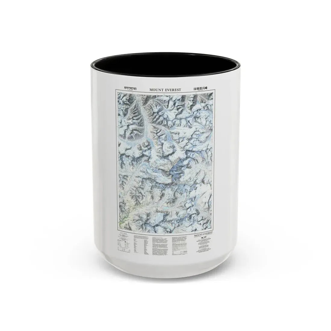 Mount Everest (1988) (Map) Accent Coffee Mug 15oz Black - Go Mug Yourself