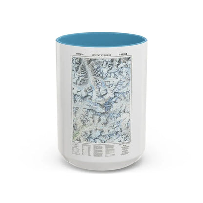 Mount Everest (1988) (Map) Accent Coffee Mug 15oz Light Blue - Go Mug Yourself