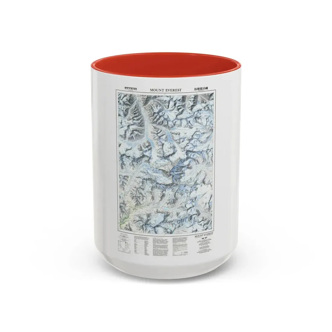 Mount Everest (1988) (Map) Accent Coffee Mug 15oz Red - Go Mug Yourself