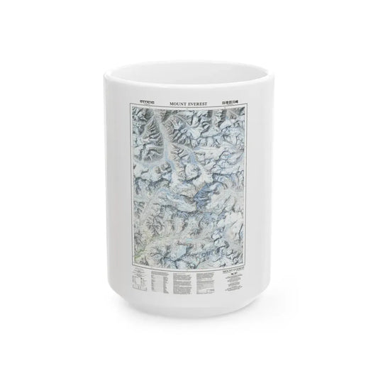 Mount Everest (1988) (Map) White Coffee Mug 15oz - Go Mug Yourself