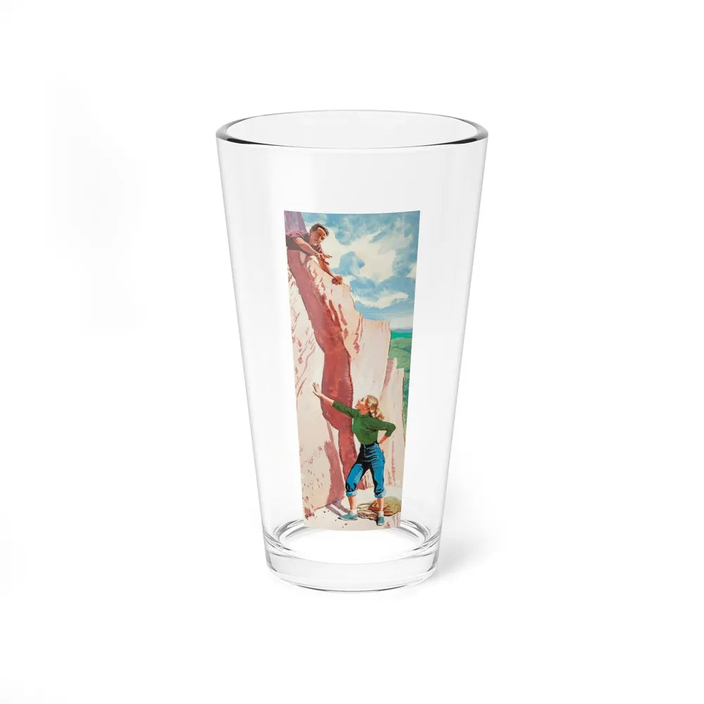 Mountain Climbing, The American Weekly magazine illustration, August 15, 1954 (Magazine Illustration) Pint Glass 16oz-16oz-Go Mug Yourself