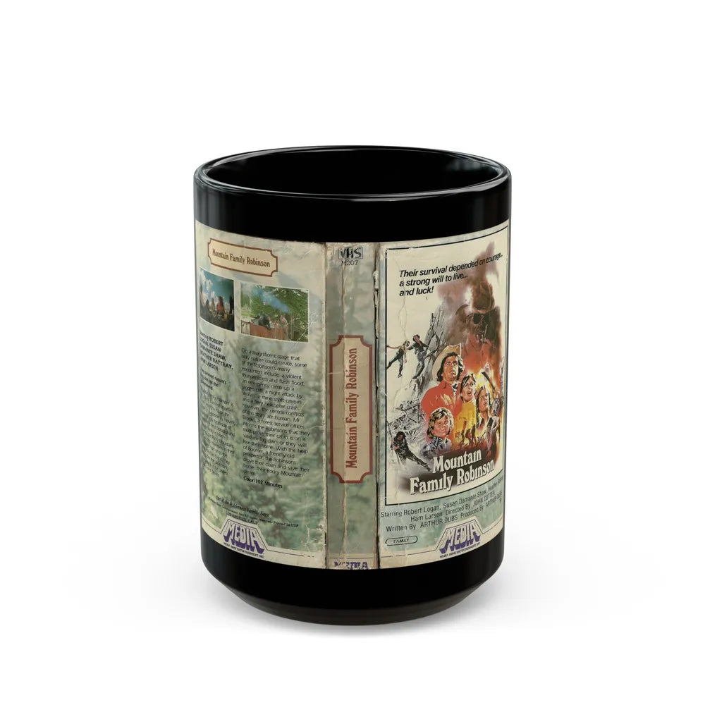 MOUNTAIN FAMILY ROBINSON (VHS COVER) - Black Coffee Mug-15oz-Go Mug Yourself