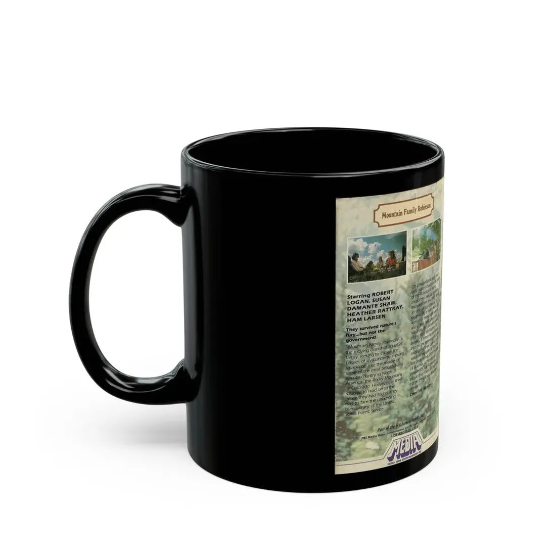 MOUNTAIN FAMILY ROBINSON (VHS COVER) - Black Coffee Mug - Go Mug Yourself