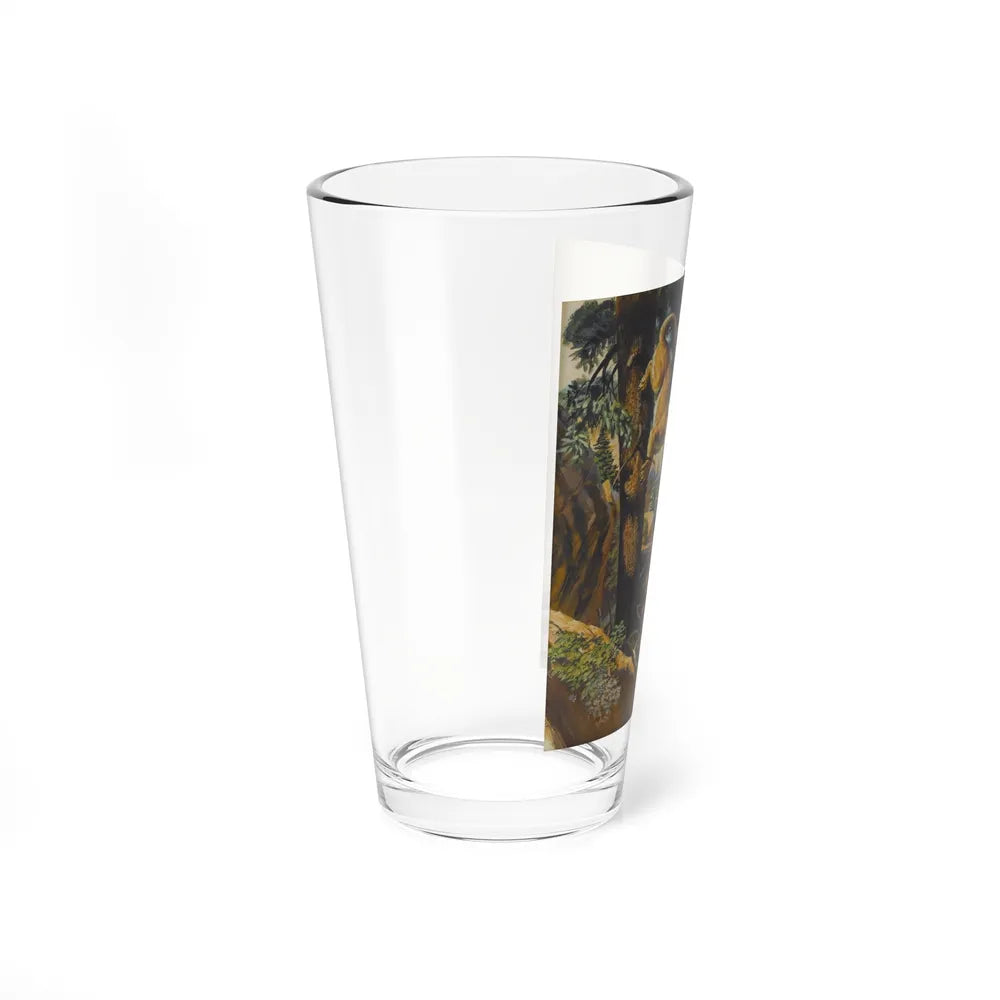 Mountain Lion Hunt, original magazine illustration, May 1957 (Magazine Illustration) Pint Glass 16oz-Go Mug Yourself