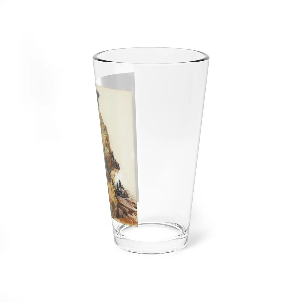 Mountain Lion Hunt, original magazine illustration, May 1957 (Magazine Illustration) Pint Glass 16oz-Go Mug Yourself