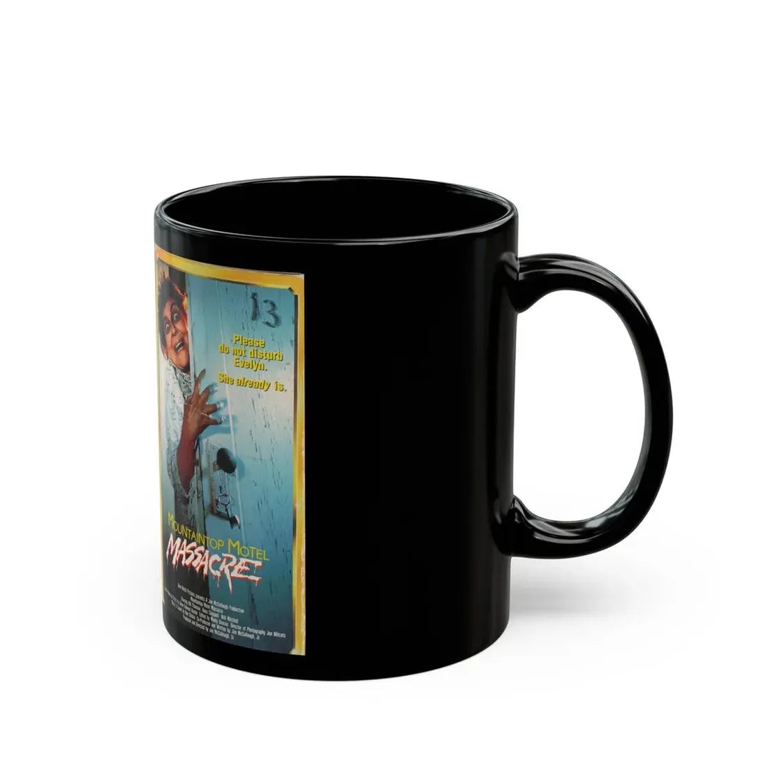 MOUNTAIN MOTEL MASSACRE (VHS COVER) - Black Coffee Mug - Go Mug Yourself