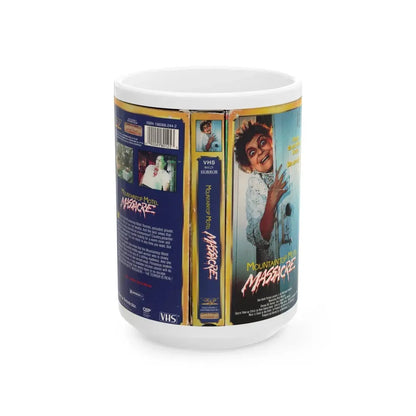 MOUNTAIN MOTEL MASSACRE (VHS COVER) - White Coffee Mug 15oz - Go Mug Yourself