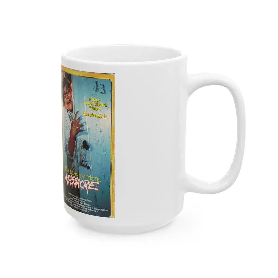 MOUNTAIN MOTEL MASSACRE (VHS COVER) - White Coffee Mug - Go Mug Yourself