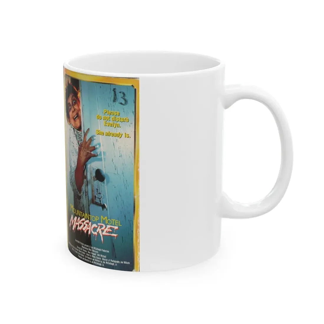 MOUNTAIN MOTEL MASSACRE (VHS COVER) - White Coffee Mug - Go Mug Yourself