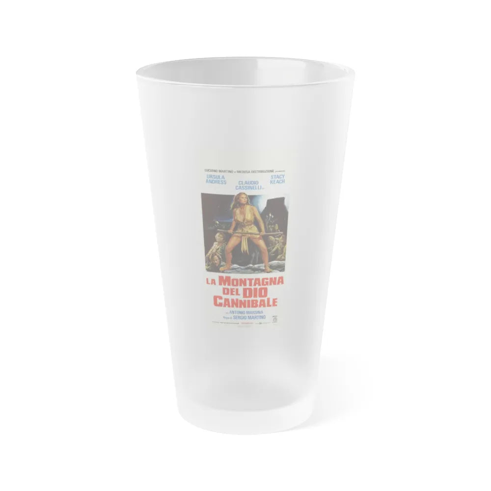 MOUNTAIN OF THE CANNIBAL GOD (ITALIAN) 1978 Movie Poster - Frosted Pint Glass 16oz-16oz-Frosted-Go Mug Yourself