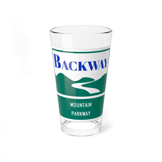 Mountain Parkway Backway shield (Virginia) (Road Sign) Pint Glass 16oz 16oz - Go Mug Yourself