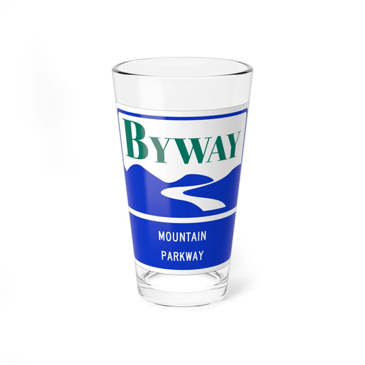 Mountain Parkway Byway shield (Virginia) (Road Sign) Pint Glass 16oz 16oz - Go Mug Yourself