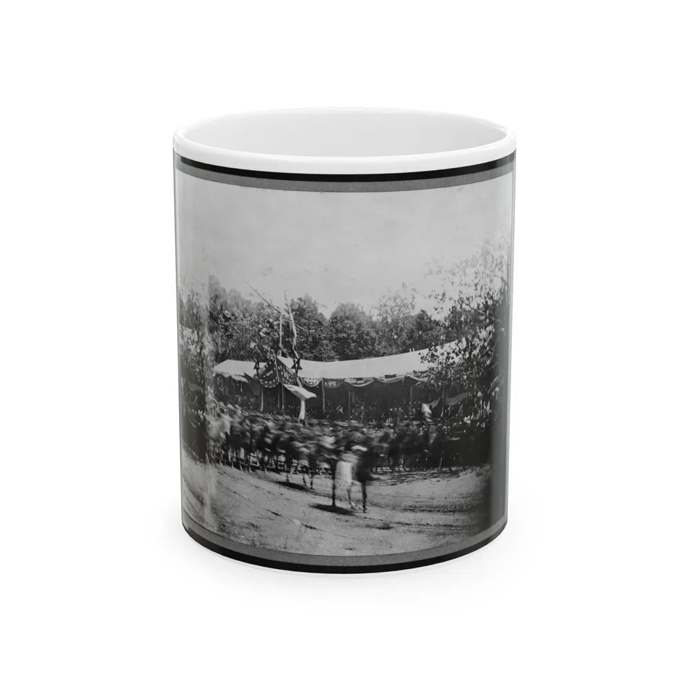 Mounted Cavalry Riding Past Reviewing Stand During The Grand Review Of The Union Army, Washington, D.C. (U.S. Civil War) White Coffee Mug-11oz-Go Mug Yourself