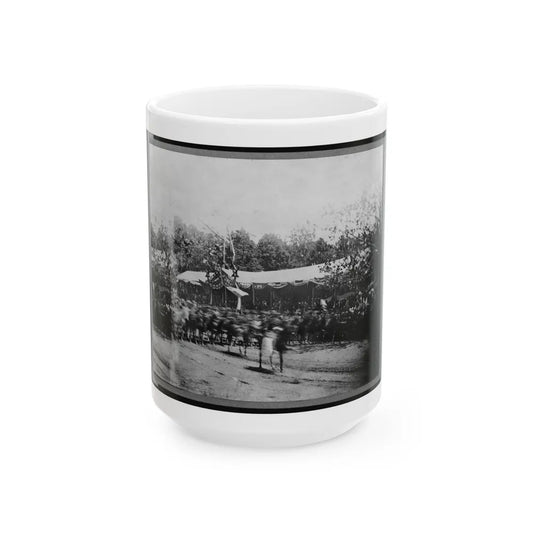 Mounted Cavalry Riding Past Reviewing Stand During The Grand Review Of The Union Army, Washington, D.C. (U.S. Civil War) White Coffee Mug-15oz-Go Mug Yourself