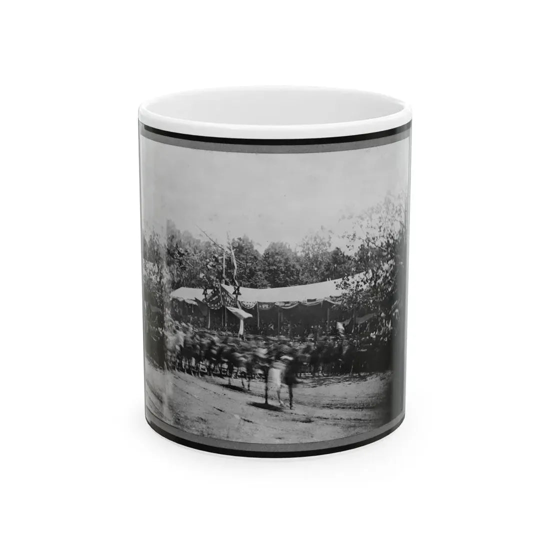 Mounted Cavalry Riding Past Reviewing Stand During The  Grand Review  Of The Union Army, Washington, D.C. (U.S. Civil War) White Coffee Mug 11oz - Go Mug Yourself