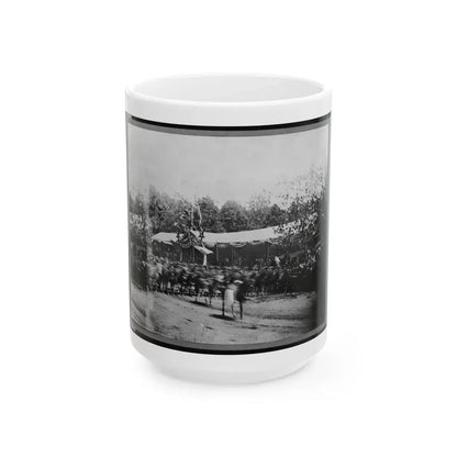 Mounted Cavalry Riding Past Reviewing Stand During The  Grand Review  Of The Union Army, Washington, D.C. (U.S. Civil War) White Coffee Mug 15oz - Go Mug Yourself