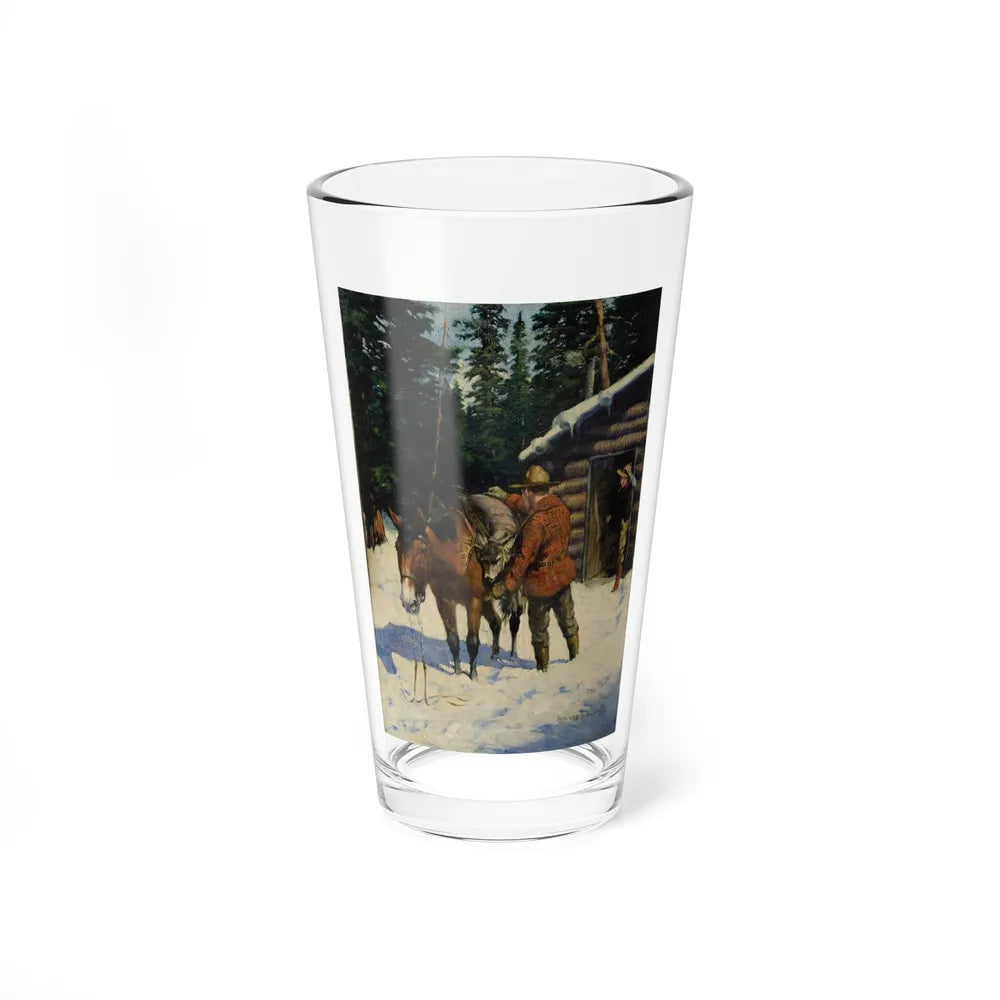 Mountie (Magazine Illustration) Pint Glass 16oz-16oz-Go Mug Yourself