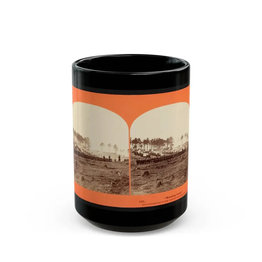 Mounting Guard  001 (U.S. Civil War) Black Coffee Mug 15oz - Go Mug Yourself