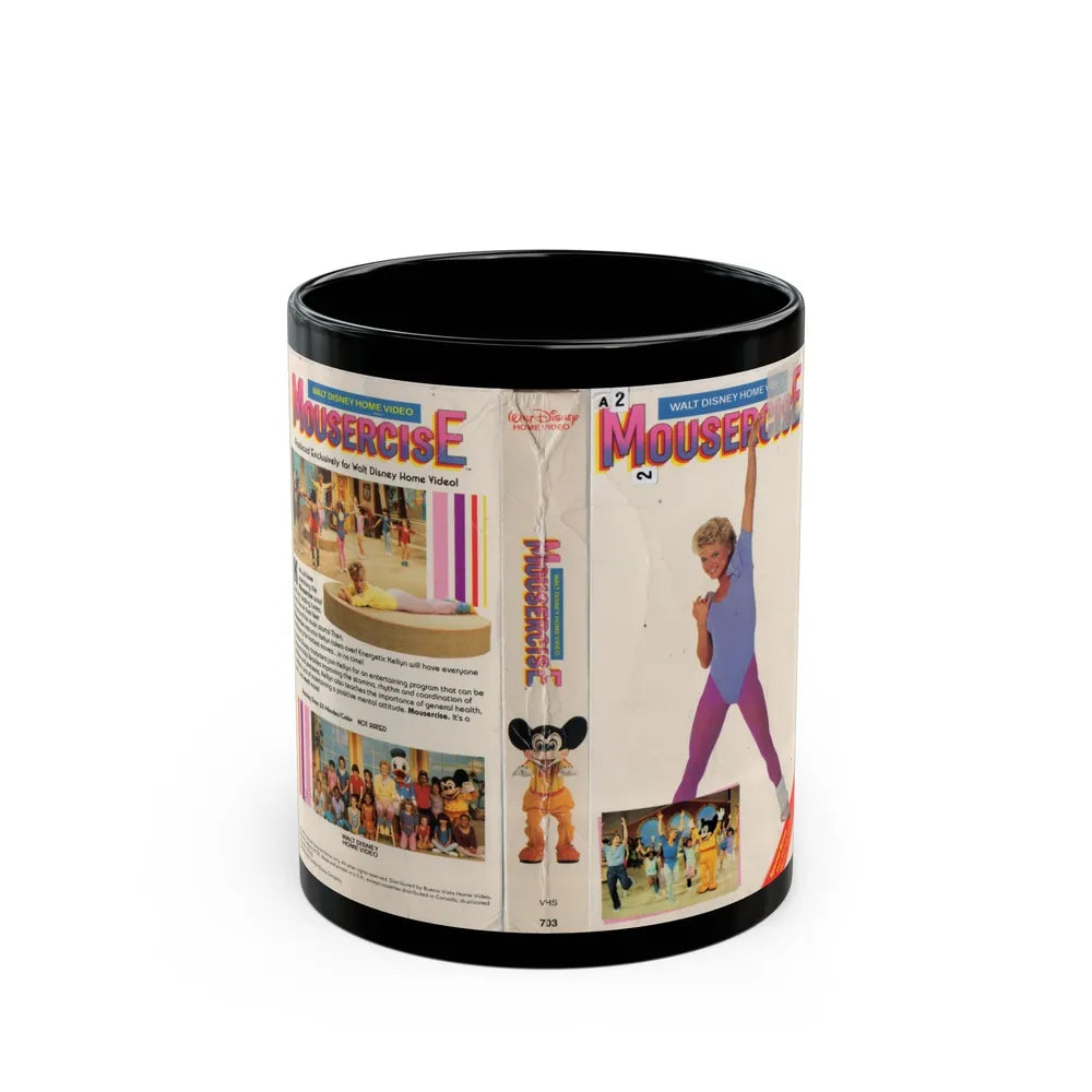 MOUSERCISE WALT DISNEY HOME VIDEO (VHS COVER) - Black Coffee Mug-11oz-Go Mug Yourself