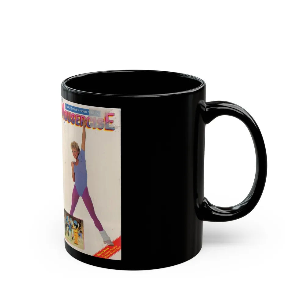 MOUSERCISE WALT DISNEY HOME VIDEO (VHS COVER) - Black Coffee Mug-Go Mug Yourself