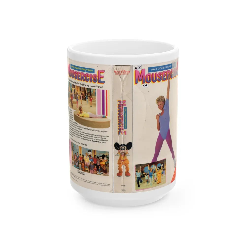 MOUSERCISE WALT DISNEY HOME VIDEO (VHS COVER) - White Coffee Mug-15oz-Go Mug Yourself