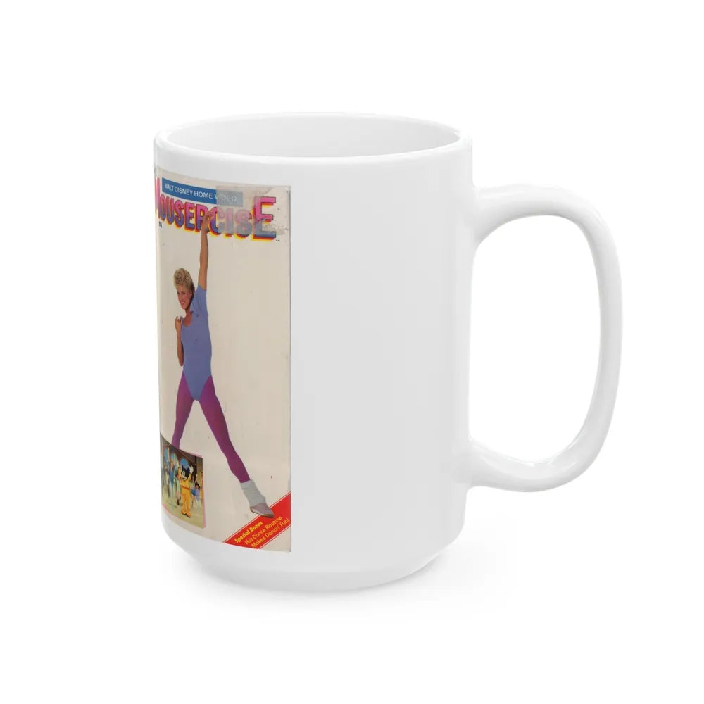 MOUSERCISE WALT DISNEY HOME VIDEO (VHS COVER) - White Coffee Mug-Go Mug Yourself