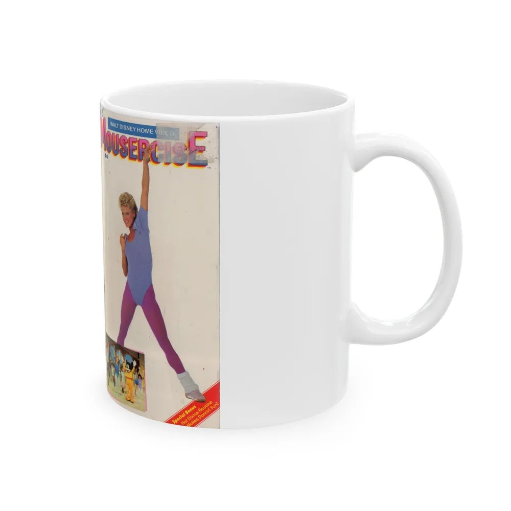 MOUSERCISE WALT DISNEY HOME VIDEO (VHS COVER) - White Coffee Mug-Go Mug Yourself