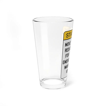 MOVE OVER OR REDUCE SPEED FOR STOPPED EMERGENCY AN Delaware SR1-18-DE (Delaware) (Road Sign) Pint Glass 16oz - Go Mug Yourself