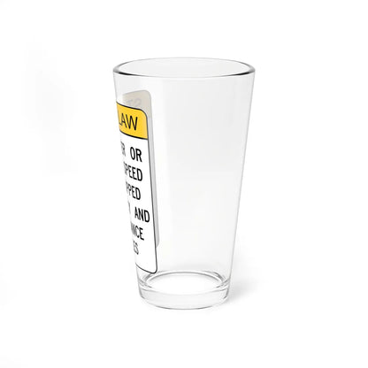 MOVE OVER OR REDUCE SPEED FOR STOPPED EMERGENCY AN Delaware SR1-18-DE (Delaware) (Road Sign) Pint Glass 16oz - Go Mug Yourself