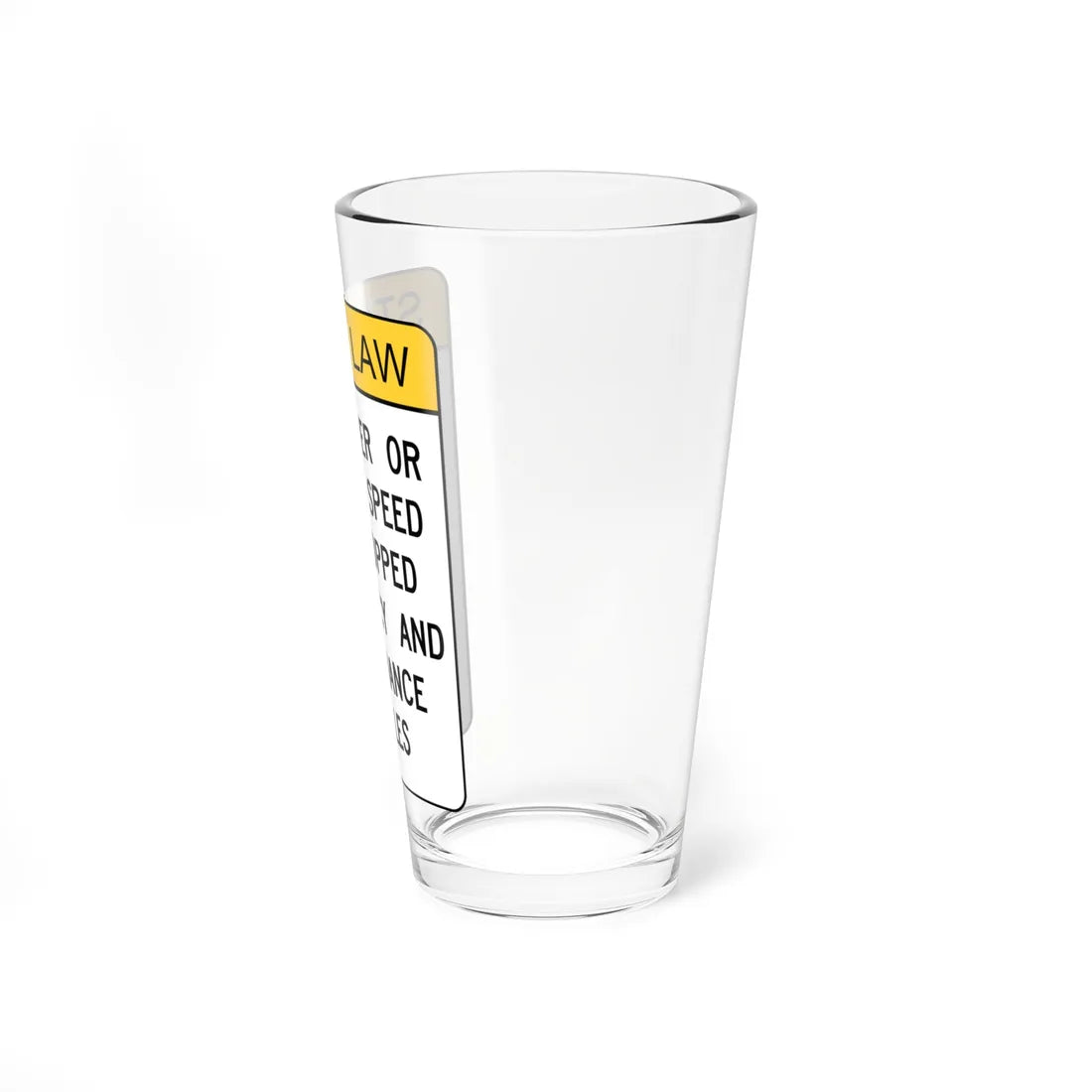 MOVE OVER OR REDUCE SPEED FOR STOPPED EMERGENCY AN Delaware SR1-18-DE (Delaware) (Road Sign) Pint Glass 16oz - Go Mug Yourself