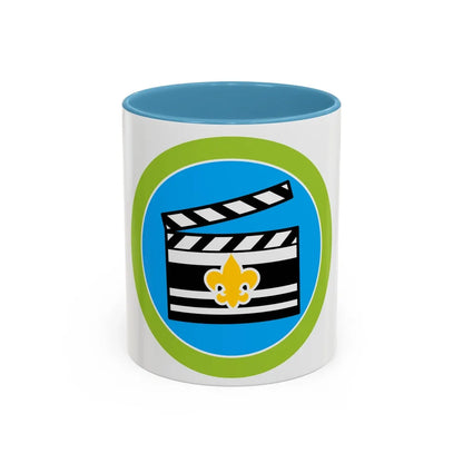 Moviemaking (Boy Scout Merit Badge) Accent Coffee Mug-11oz-Light Blue-Go Mug Yourself