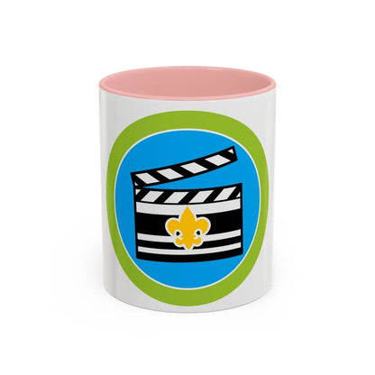 Moviemaking (Boy Scout Merit Badge) Accent Coffee Mug-11oz-Pink-Go Mug Yourself