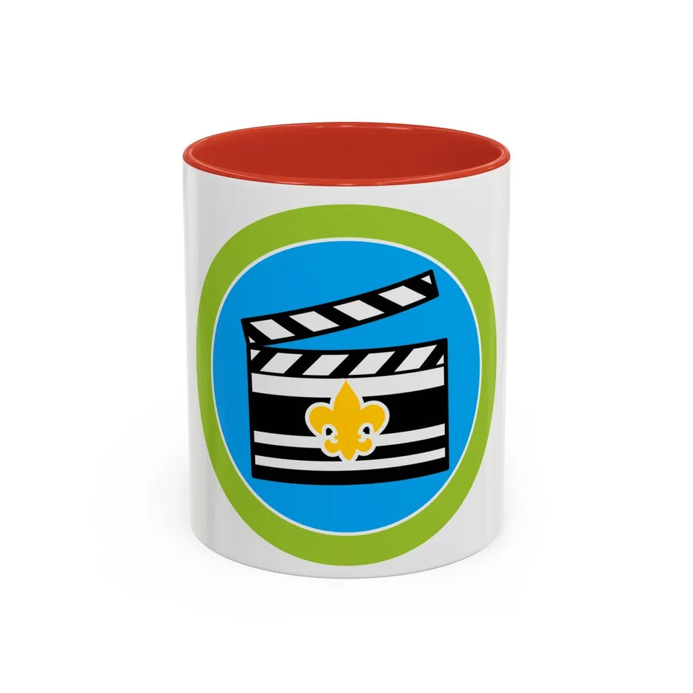 Moviemaking (Boy Scout Merit Badge) Accent Coffee Mug-11oz-Red-Go Mug Yourself