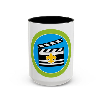 Moviemaking (Boy Scout Merit Badge) Accent Coffee Mug-15oz-Black-Go Mug Yourself