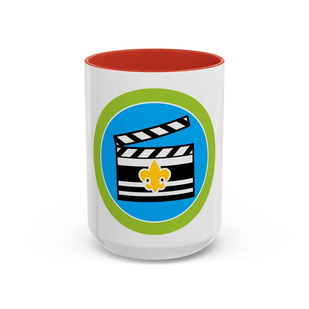 Moviemaking (Boy Scout Merit Badge) Accent Coffee Mug-15oz-Red-Go Mug Yourself