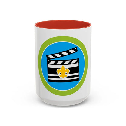 Moviemaking (Boy Scout Merit Badge) Accent Coffee Mug-15oz-Red-Go Mug Yourself