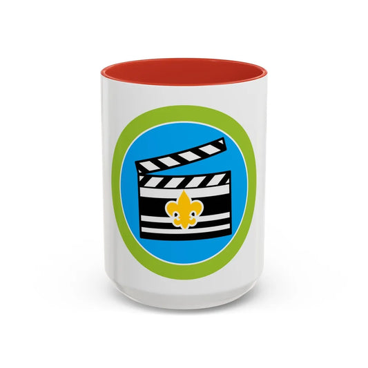 Moviemaking (Boy Scout Merit Badge) Accent Coffee Mug-15oz-Red-Go Mug Yourself