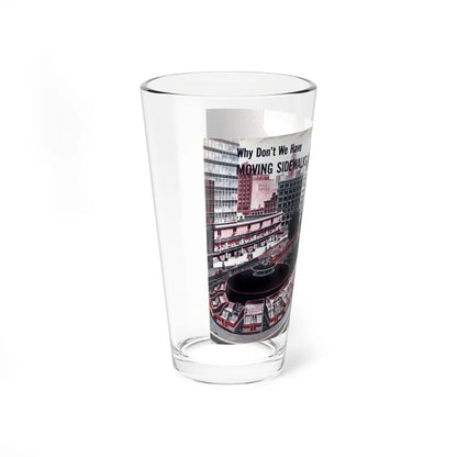 Moving Sidewalks For City Shopping, 1954 (Magazine Illustration) Pint Glass 16oz-Go Mug Yourself