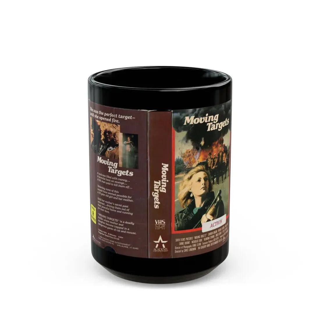 MOVING TARGETS (VHS COVER) - Black Coffee Mug 15oz - Go Mug Yourself