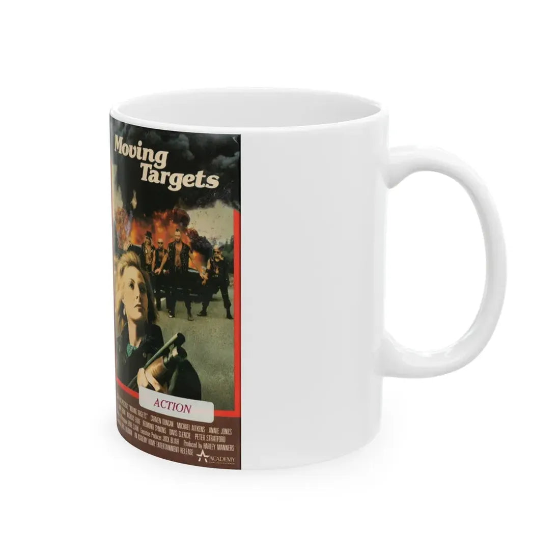 MOVING TARGETS (VHS COVER) - White Coffee Mug - Go Mug Yourself
