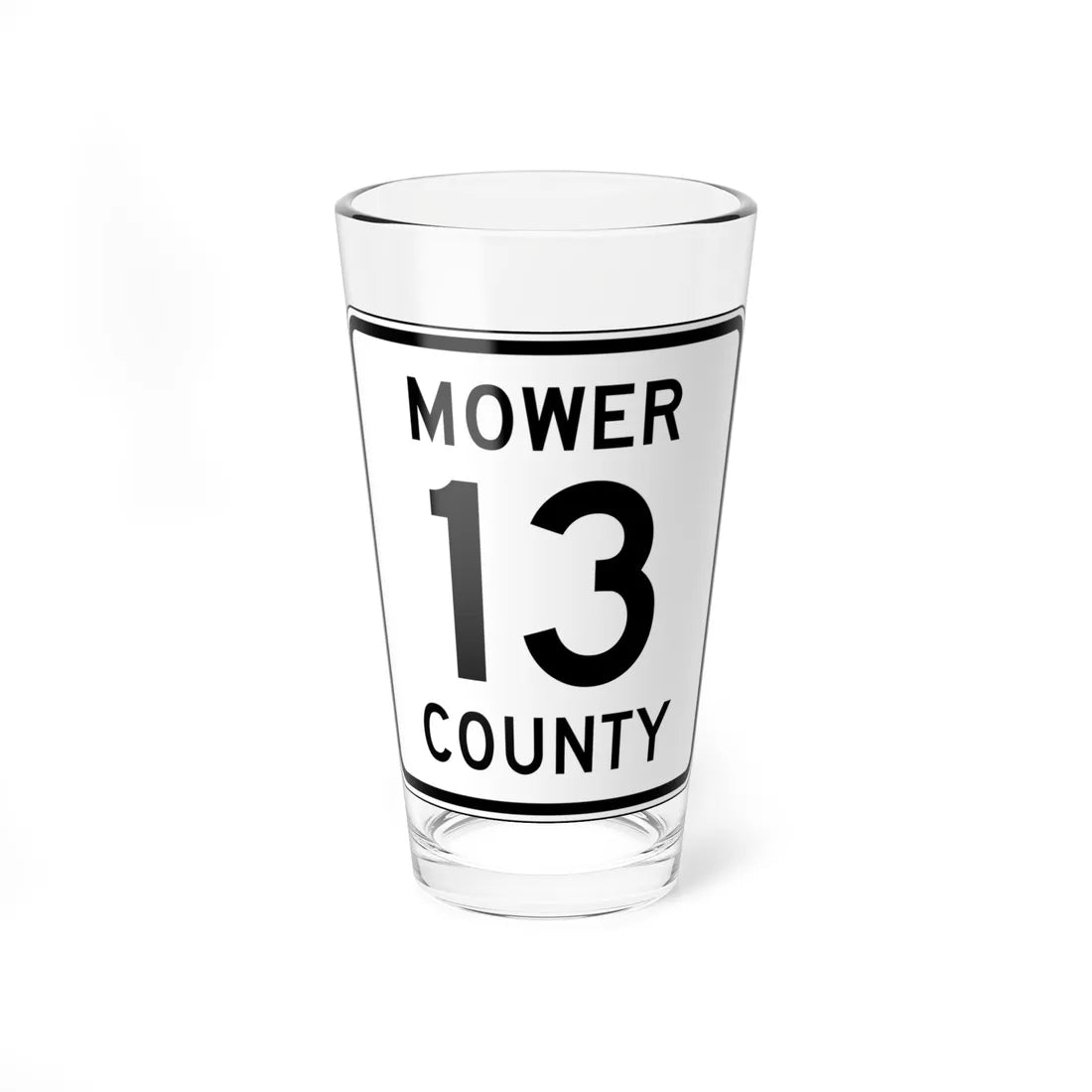 Mower County Route 13 MN (Minnesota) (Road Sign) Pint Glass 16oz 16oz - Go Mug Yourself