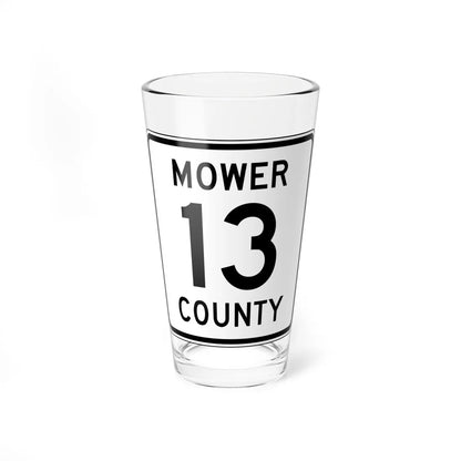 Mower County Route 13 MN (Minnesota) (Road Sign) Pint Glass 16oz 16oz - Go Mug Yourself