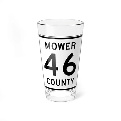 Mower County Route 46 MN (Minnesota) (Road Sign) Pint Glass 16oz 16oz - Go Mug Yourself