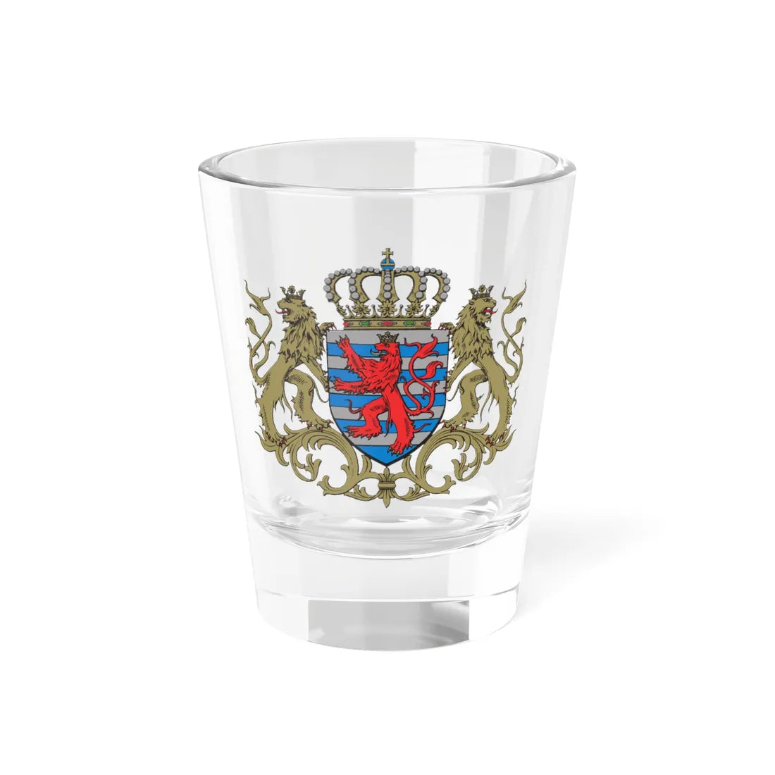 Moyennes armoiries du Grand-Duché de Luxembourg (Luxembourg) (Coat of Arms) Shot Glass 1.5oz 1.5oz - Go Mug Yourself