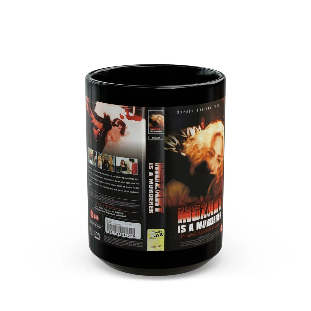 MOZART IS A MURDERER (VHS COVER) - Black Coffee Mug-15oz-Go Mug Yourself